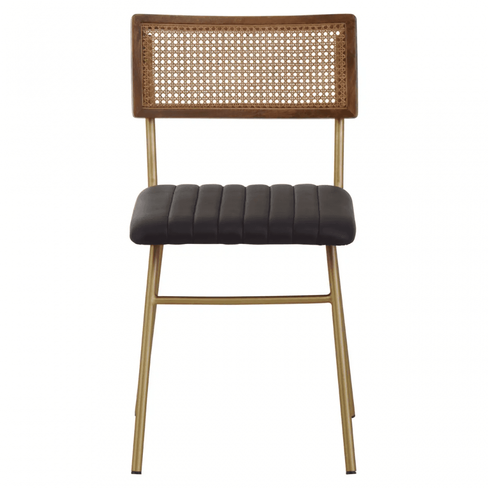 Bison Black Leather Dining Chair