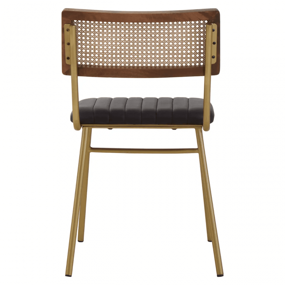 Bison Black Leather Dining Chair