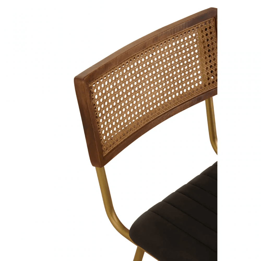 Bison Black Leather Dining Chair