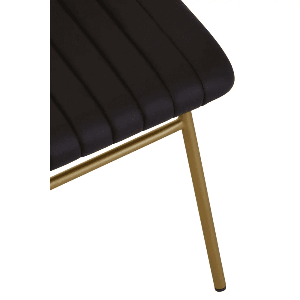 Bison Black Leather Dining Chair
