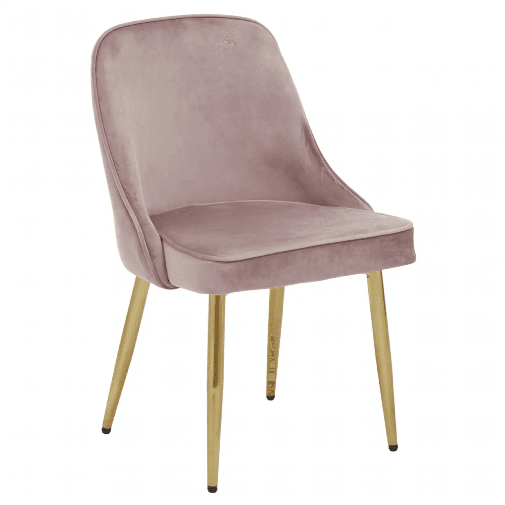 Demia Dusky Pink Velvet Dining Chair