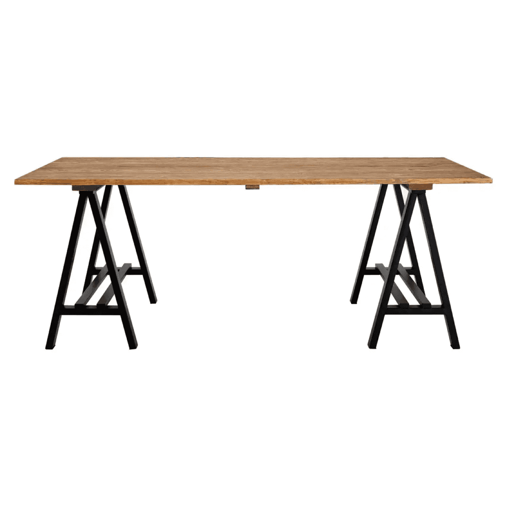 Kensington Pine Wood And Iron Dining Table