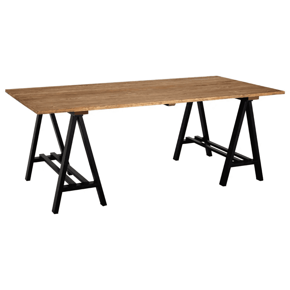 Kensington Pine Wood And Iron Dining Table