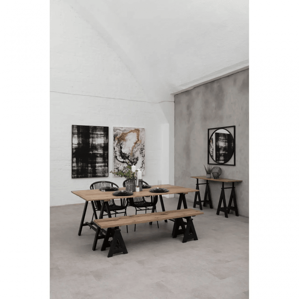 Kensington Pine Wood And Iron Dining Table