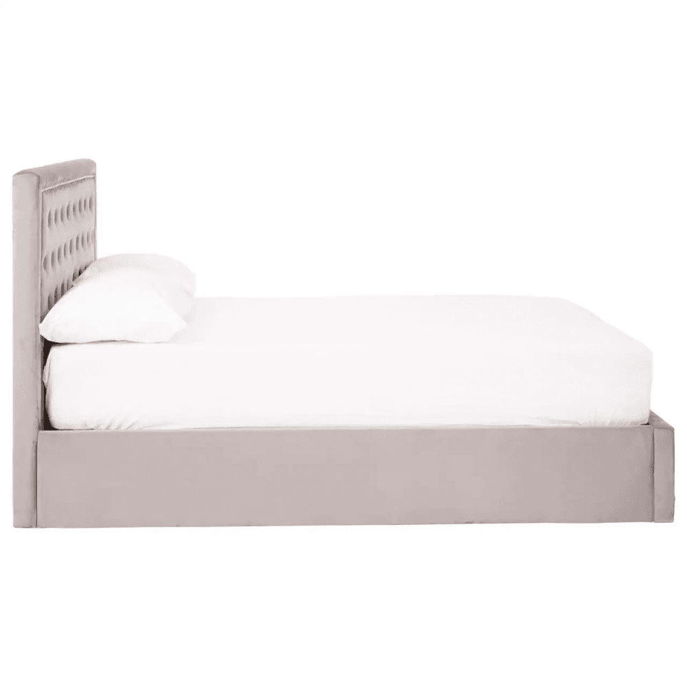 Ava Brushed Steel Velvet Double Bed
