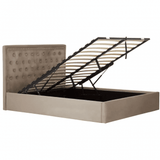 Ava Mink Velvet Kingsize Ottoman Bed