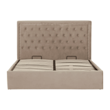 Ava Mink Velvet Kingsize Ottoman Bed