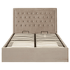 Ava Mink Velvet Double Ottoman Bed