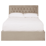 Ava Mink Velvet Double Ottoman Bed