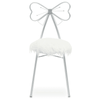 Giselle Silver Bow Faux Fur Chair