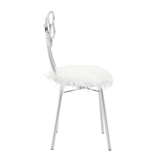 Giselle Silver Bow Faux Fur Chair