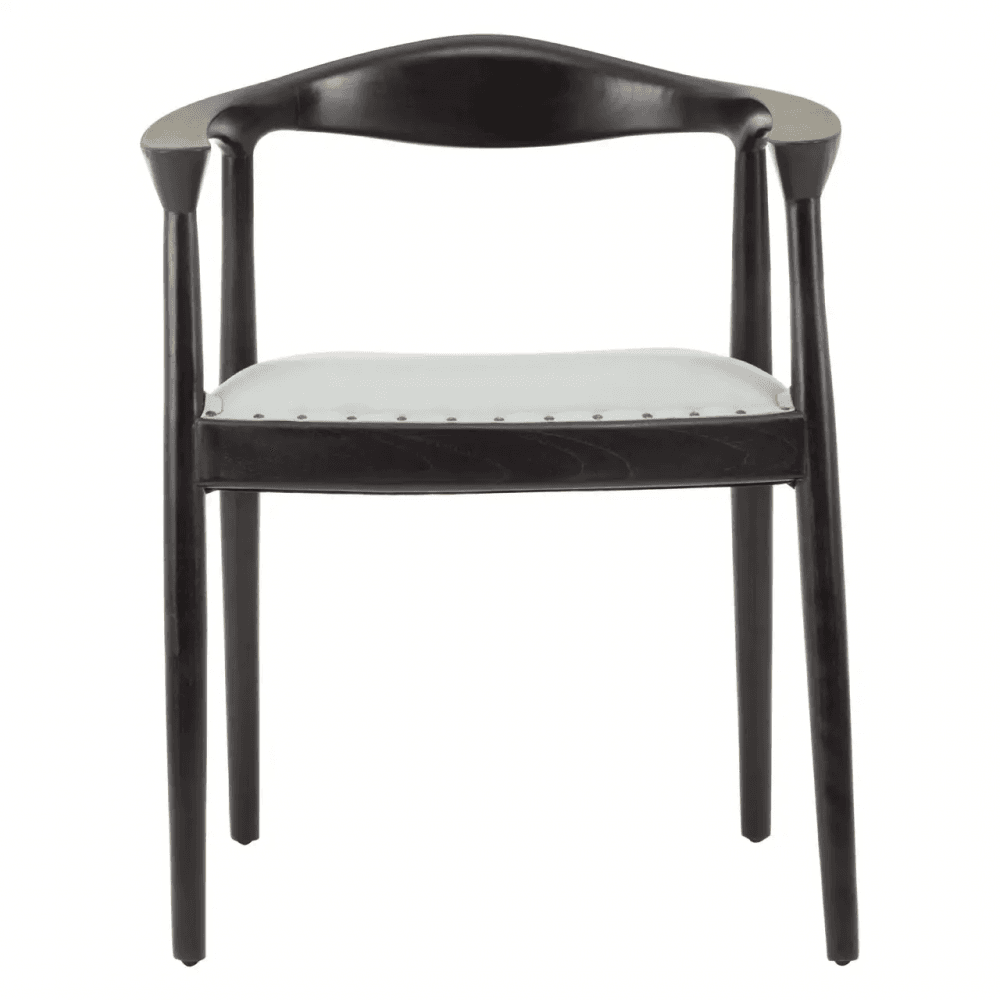 Alden Open Back Grey Leather Chair