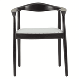 Alden Open Back Grey Leather Chair