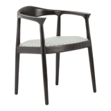 Alden Open Back Grey Leather Chair