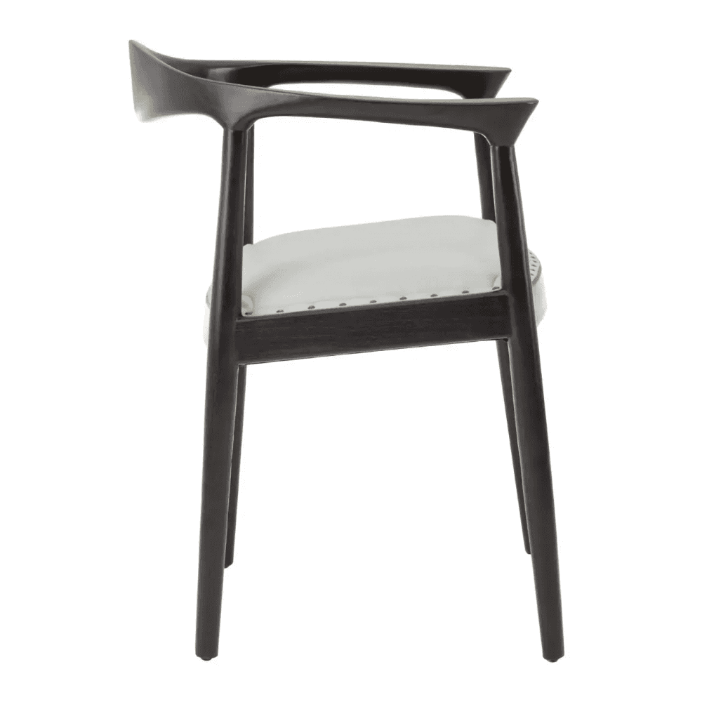 Alden Open Back Grey Leather Chair