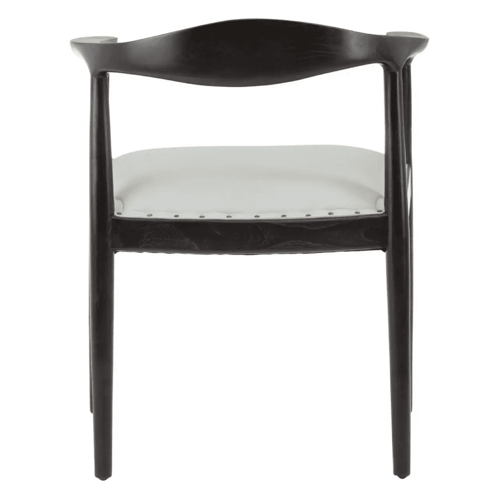 Alden Open Back Grey Leather Chair