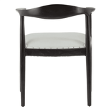 Alden Open Back Grey Leather Chair