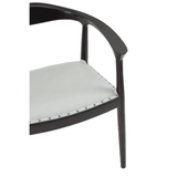 Alden Open Back Grey Leather Chair