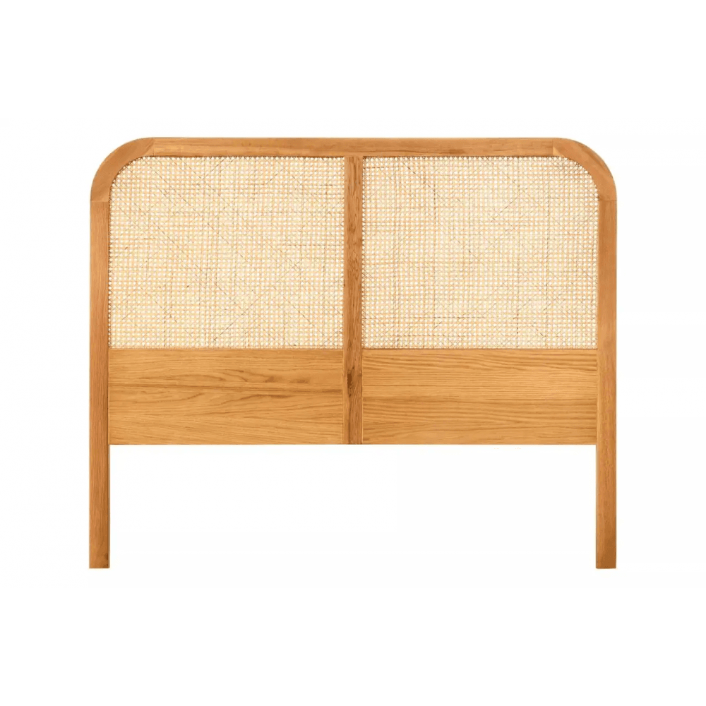 Elmwood Natural Rattan And Oak Headboard