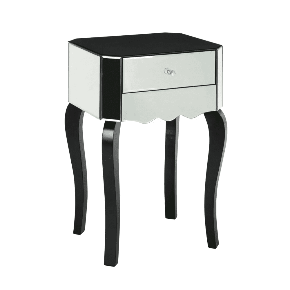 Ashley 1 Drawer Mirrored Glass Side Table