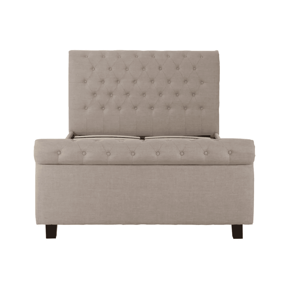 Astoria Light Grey Double Ottoman Bed