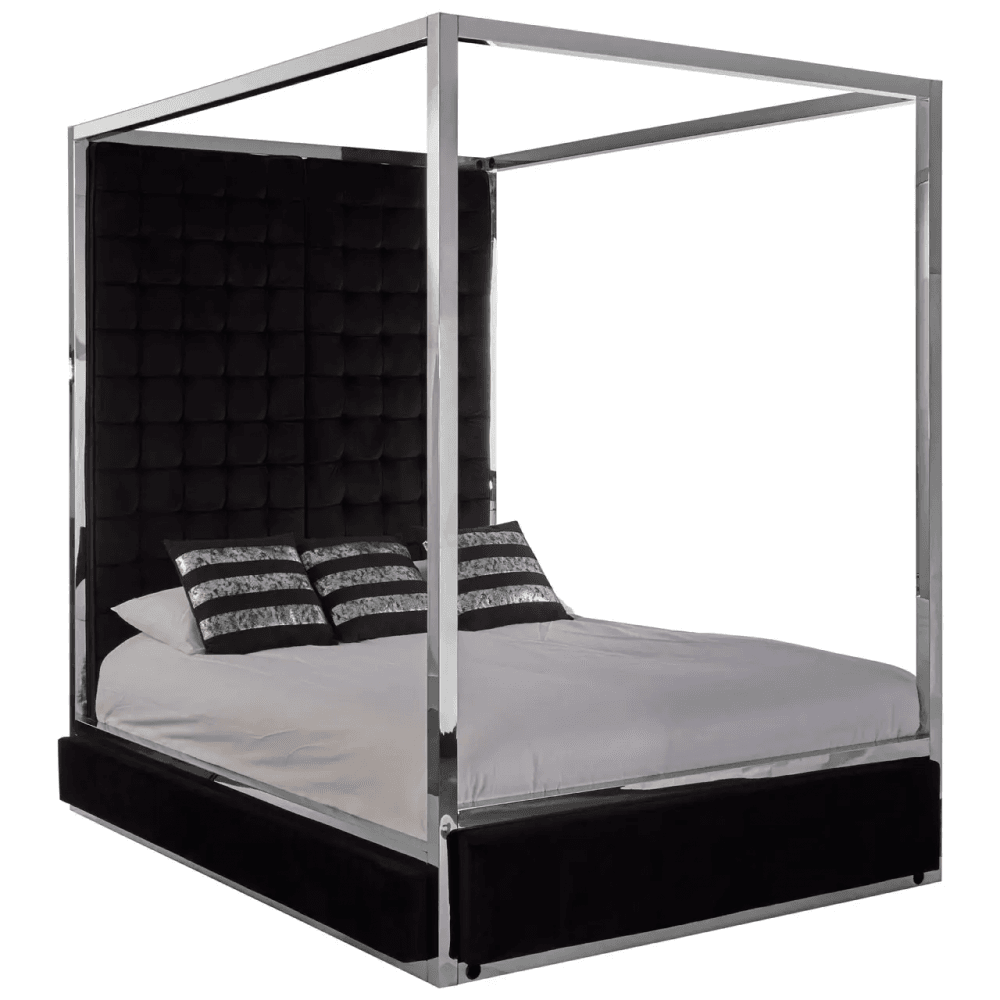 Kensington Black Velvet Bed