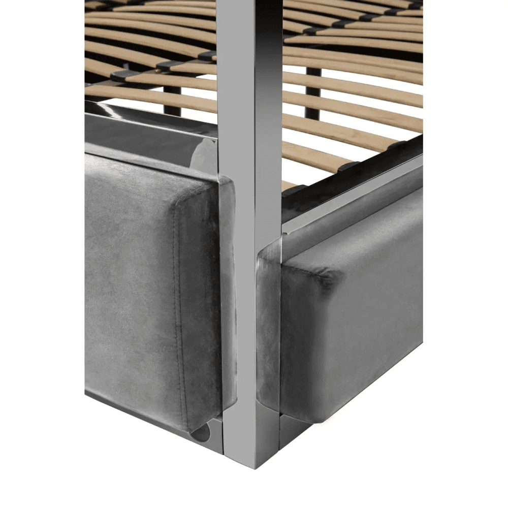 Kensington Grey Velvet Bed