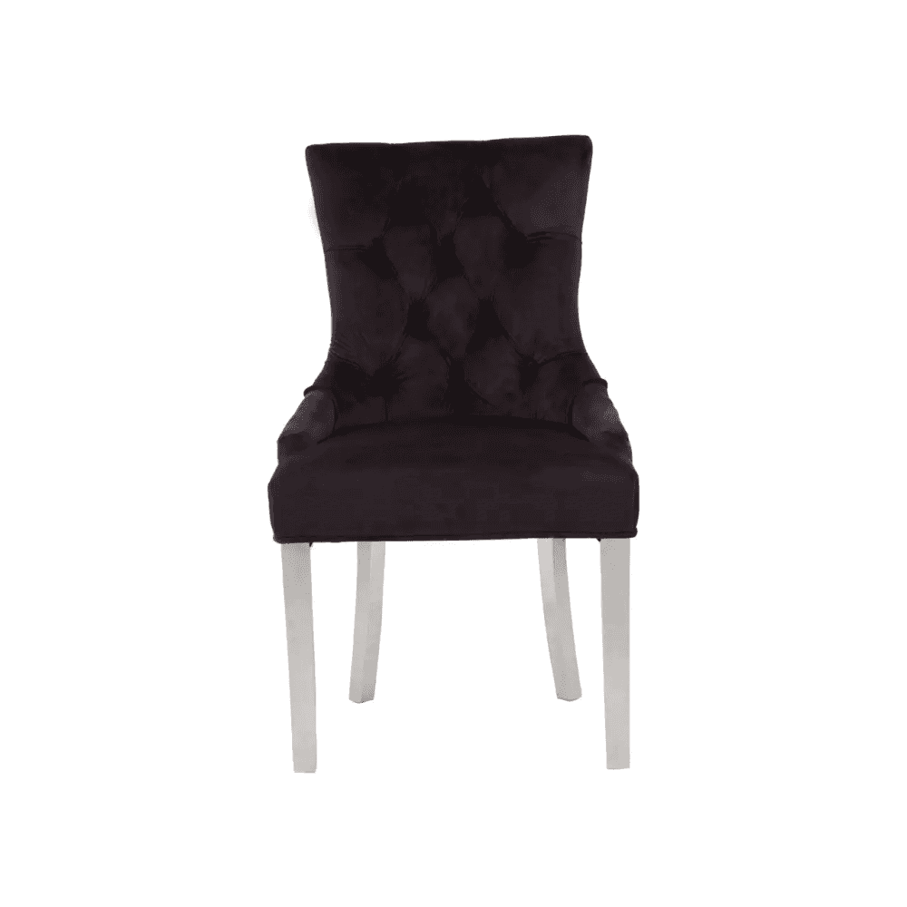 Kensington Black Velvet Dining Chair