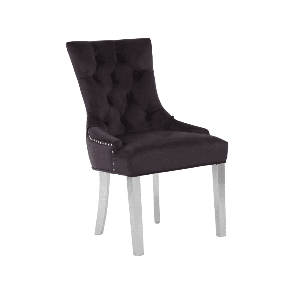Kensington Black Velvet Dining Chair