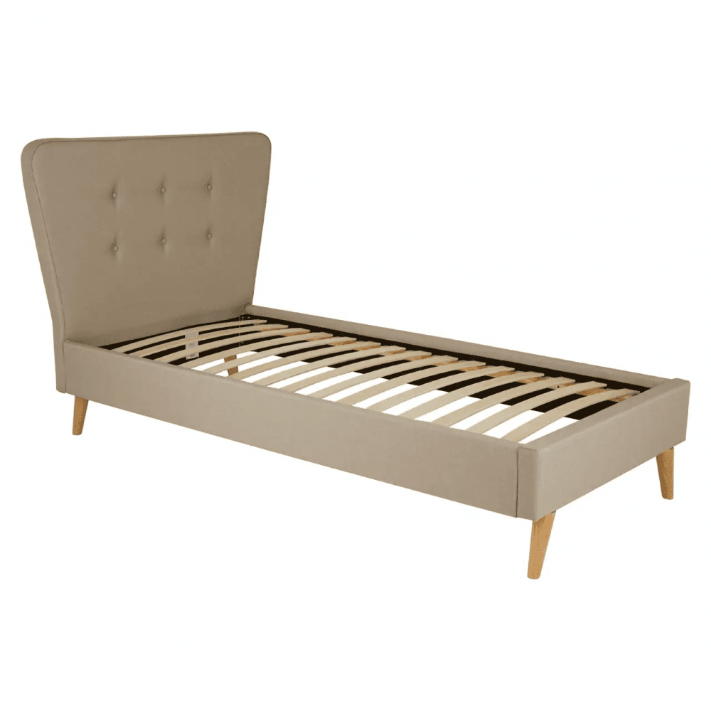 Oslo Beige Hopsack Fabric Single Bed