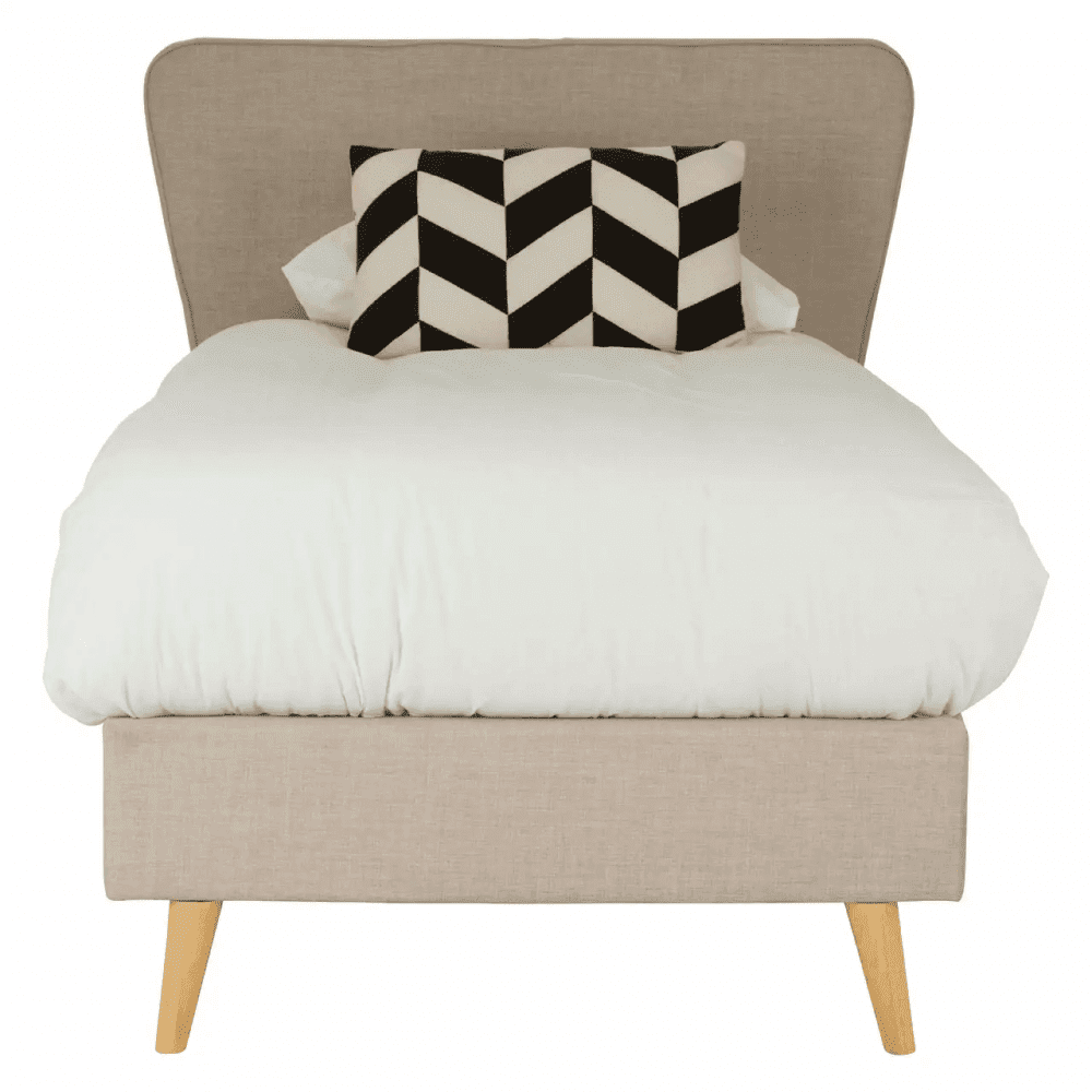 Oslo Beige Hopsack Fabric Single Bed