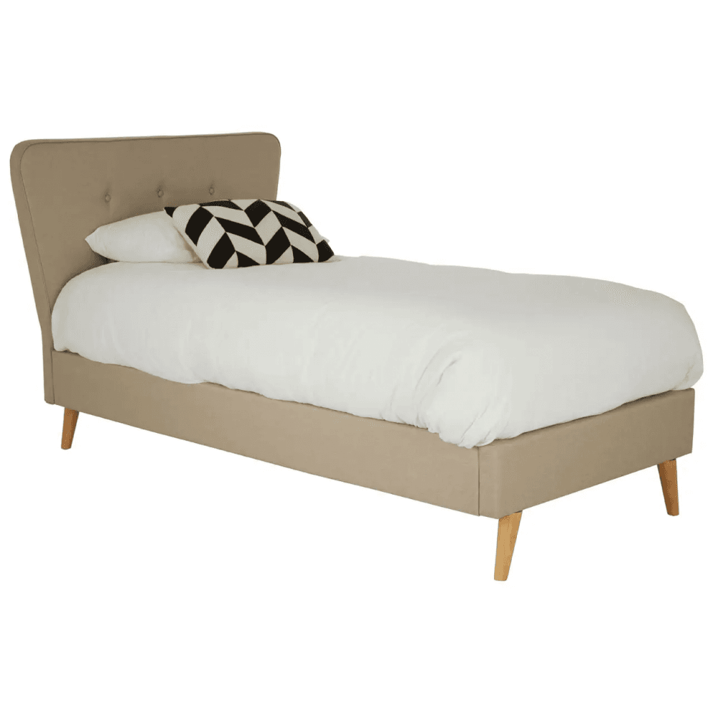 Oslo Beige Hopsack Fabric Single Bed