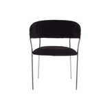 Onyx Black Channel Chrome Finish Dining Chair