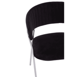 Onyx Black Channel Chrome Finish Dining Chair