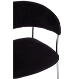 Onyx Black Channel Chrome Finish Dining Chair