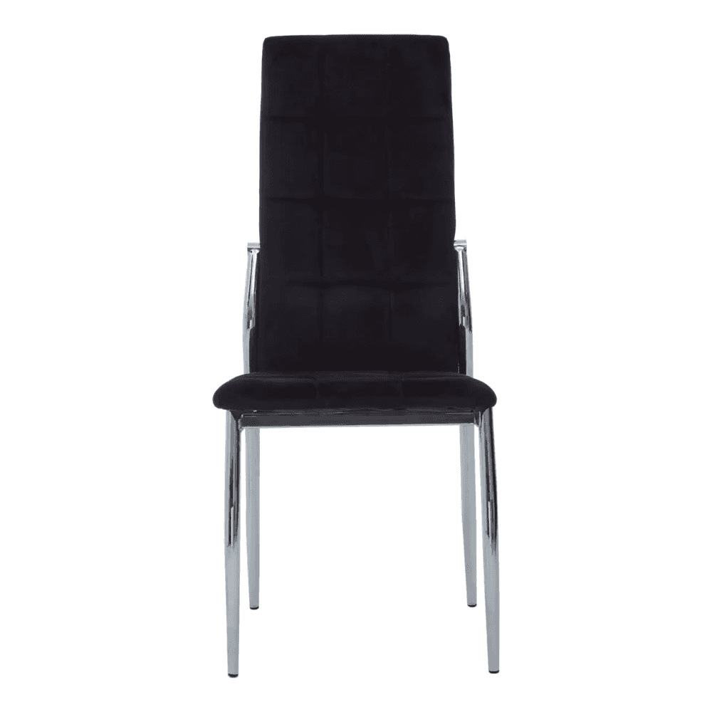 Onyx Black Velvet High Back Dining Chair