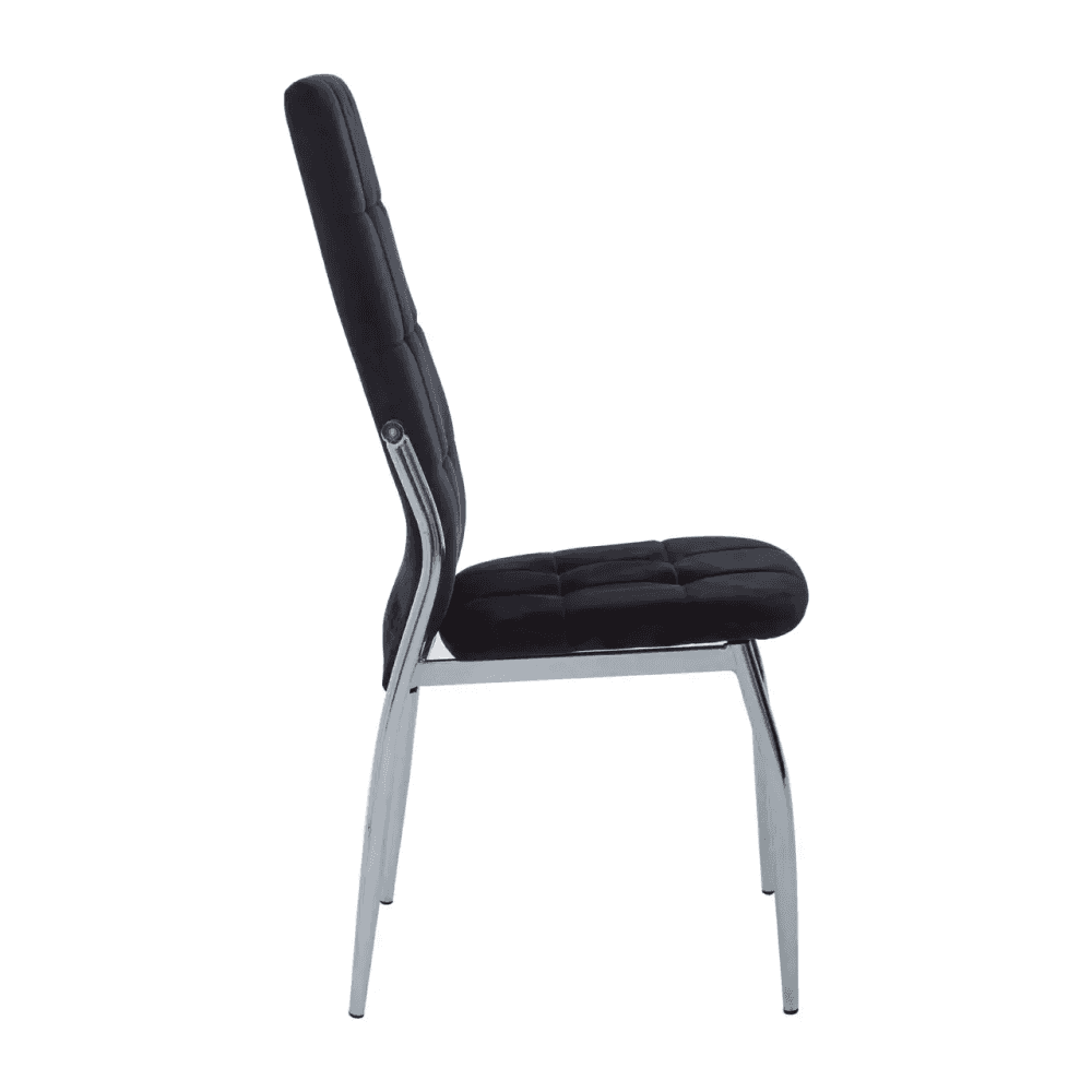 Onyx Black Velvet High Back Dining Chair