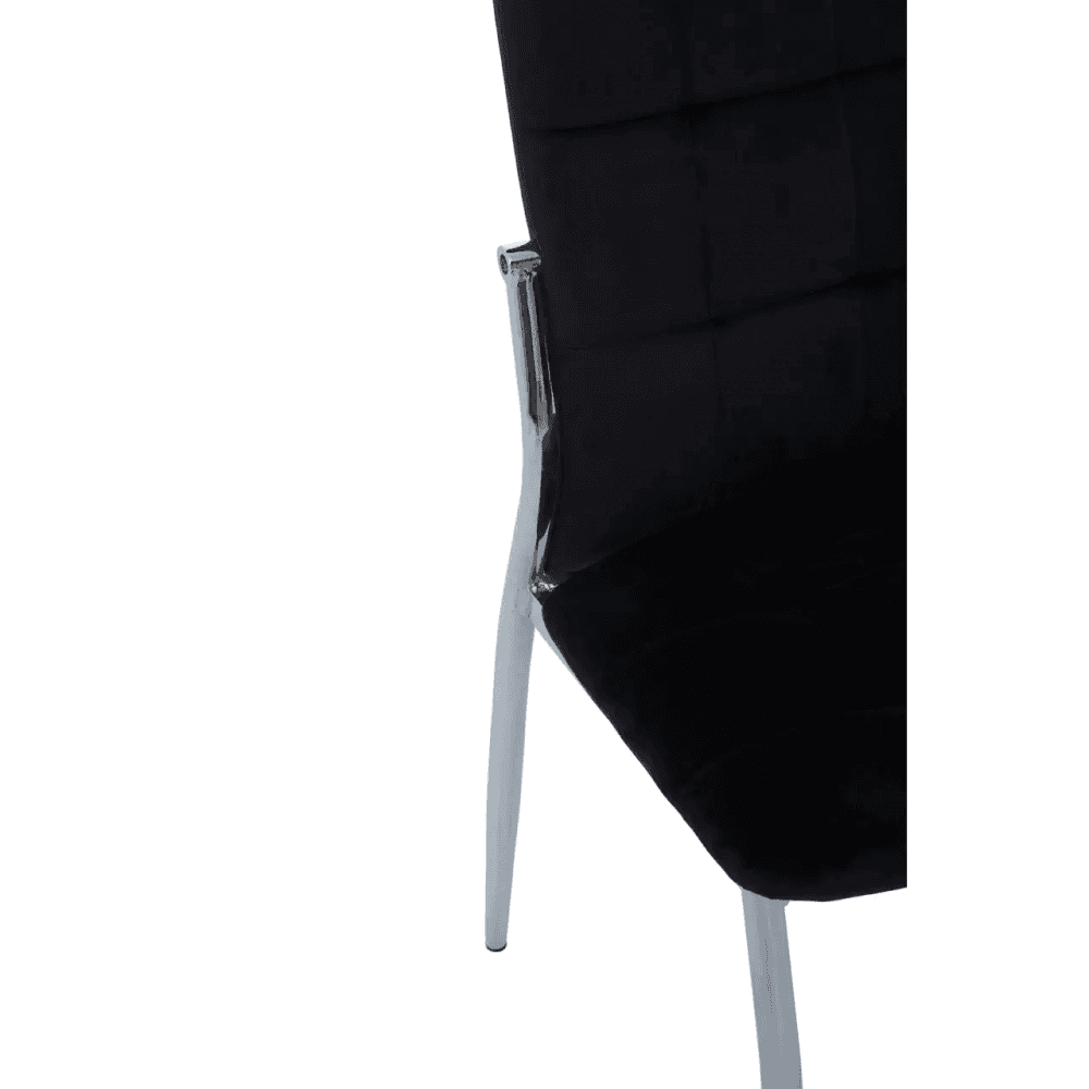 Onyx Black Velvet High Back Dining Chair