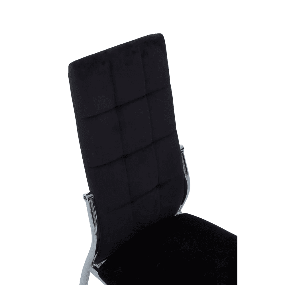 Onyx Black Velvet High Back Dining Chair