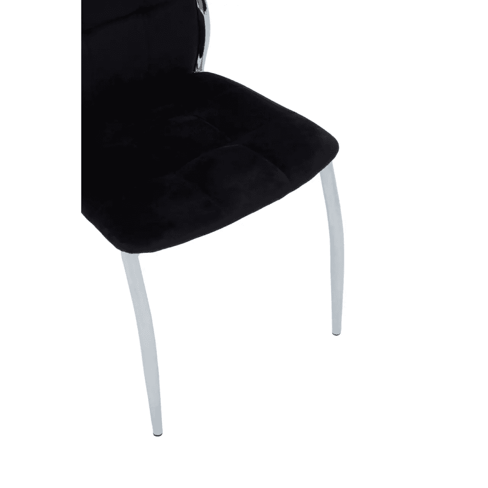 Onyx Black Velvet High Back Dining Chair