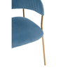 Sapphire Blue Channel Gold Finish Dining Chair