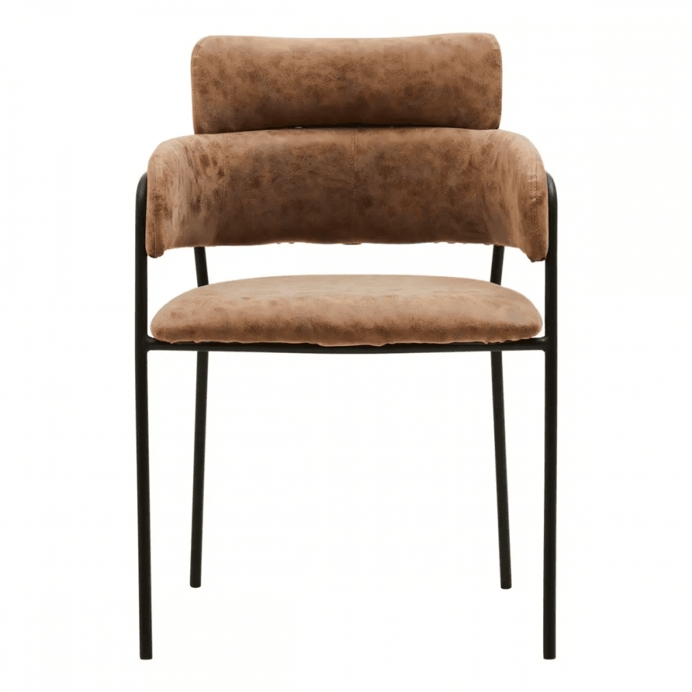 Cocoa Brown Faux Leather Dining Chair