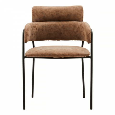 Cocoa Brown Faux Leather Dining Chair
