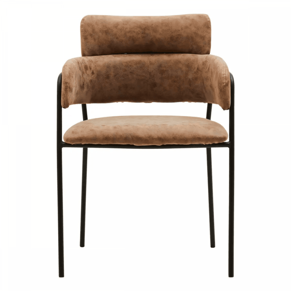 Cocoa Brown Faux Leather Dining Chair