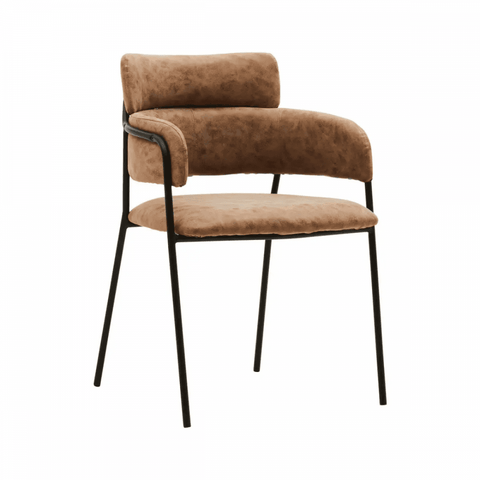 Cocoa Brown Faux Leather Dining Chair