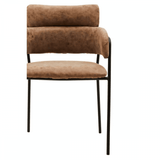 Cocoa Brown Faux Leather Dining Chair