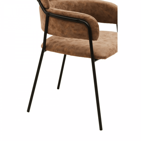 Cocoa Brown Faux Leather Dining Chair