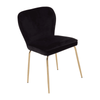 Obsidian Curved Black Gold Finish Dining Chair