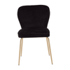 Obsidian Curved Black Gold Finish Dining Chair