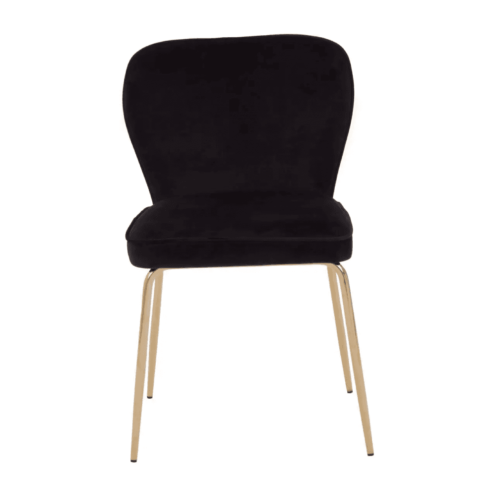 Obsidian Curved Black Gold Finish Dining Chair